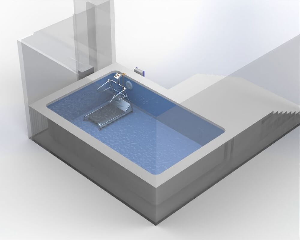 tapis hydrothérapie walk-o hydrophysio fusion - rééducation - sport - bien-être - surpoids - gériatrie - pédiatrie