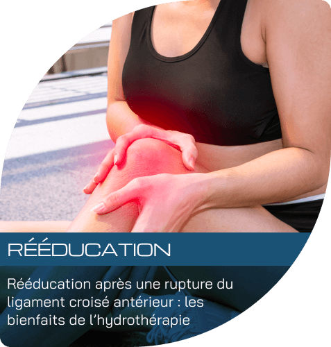 Rupture ligament croisé, rééducation avec tapis de marche immergé Walk-O
