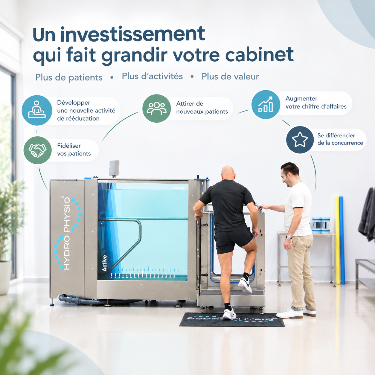Tapis de marche immergé : quel retour sur investissement pour un cabinet de kinésithérapie ?